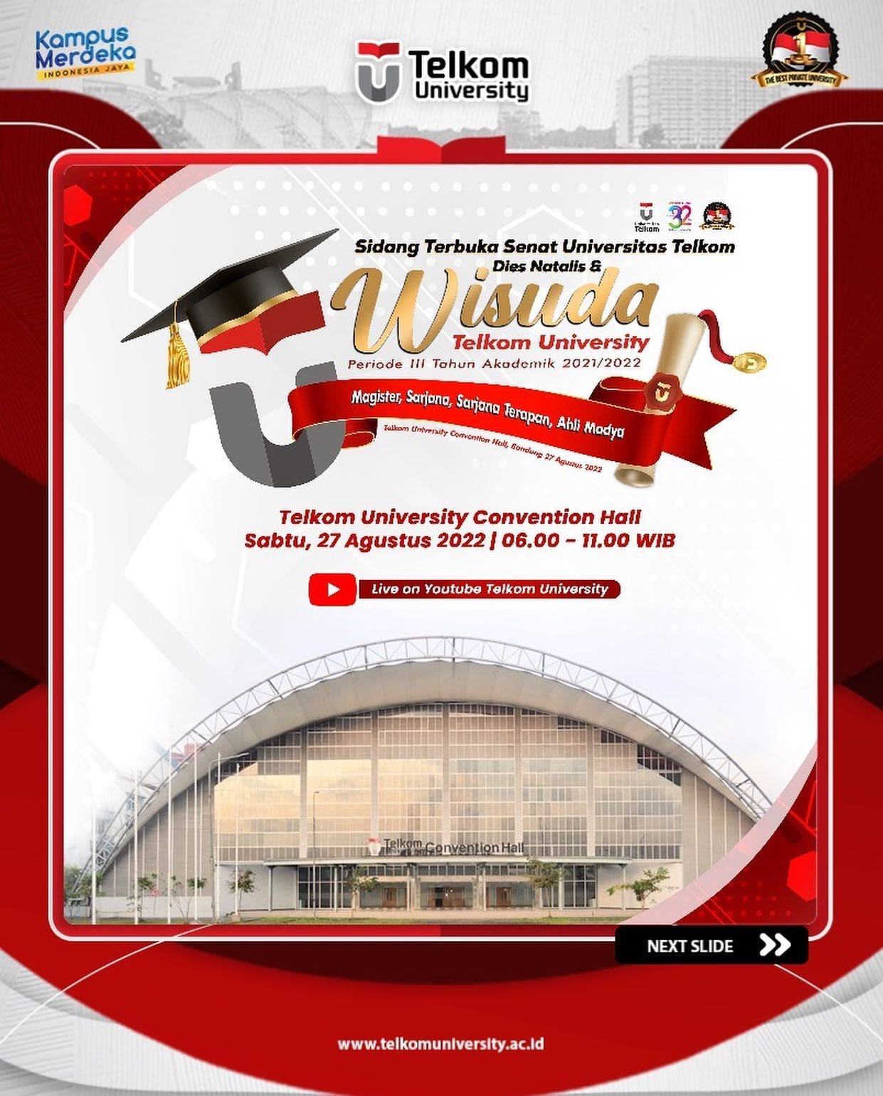 informasi dies natalis wisuda telkom university periode iii tahun akademik 20212023