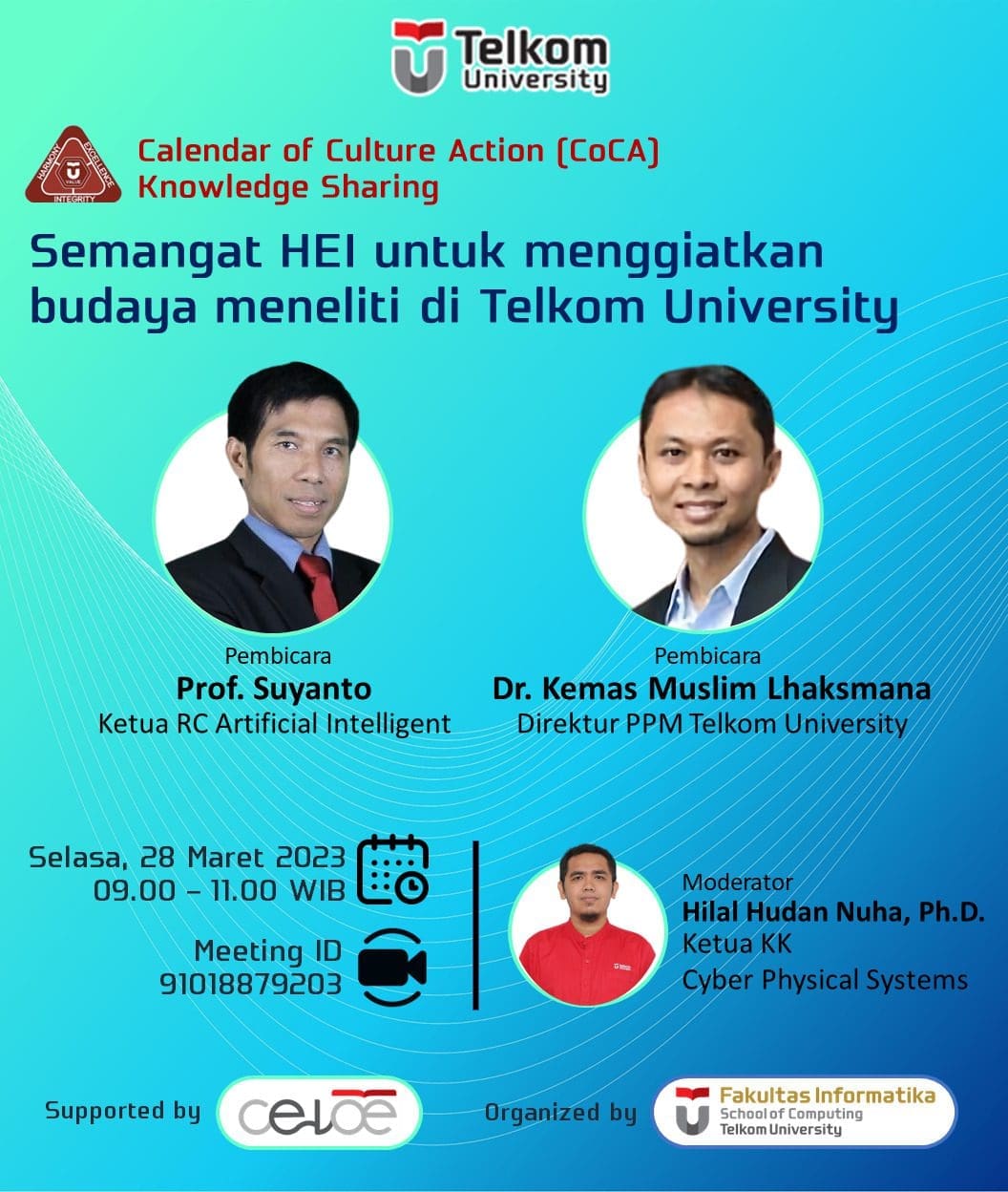 semangat hei untuk menggiatkan budaya meneliti di telkom university