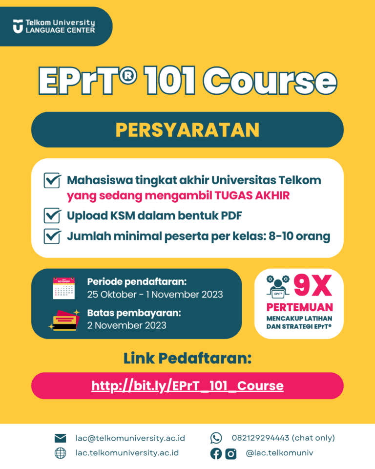 Persyaratan EPrT 101 COURSE