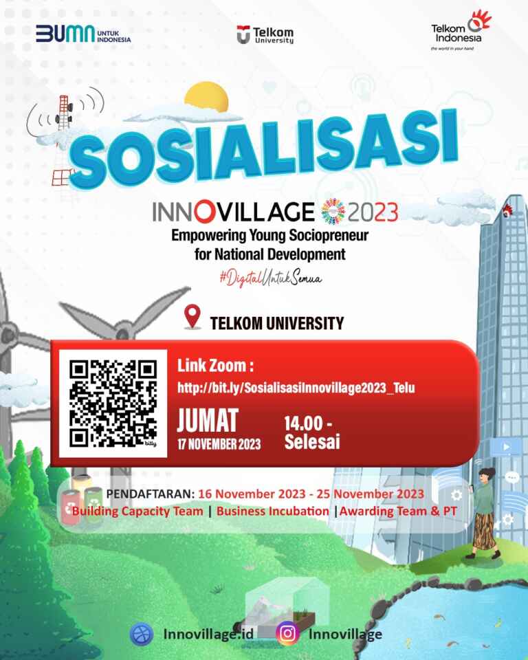 program CSR   TJSL perusahaan  PT. Telkom Indonesia dan Telkom University kembali mengadakan kompetisi Digisocial INNOVILLAGE