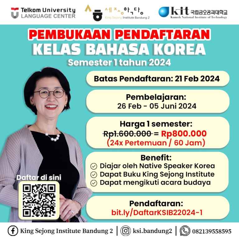 Belajar bahasa Korea dengan instruktur native speaker dari Korea