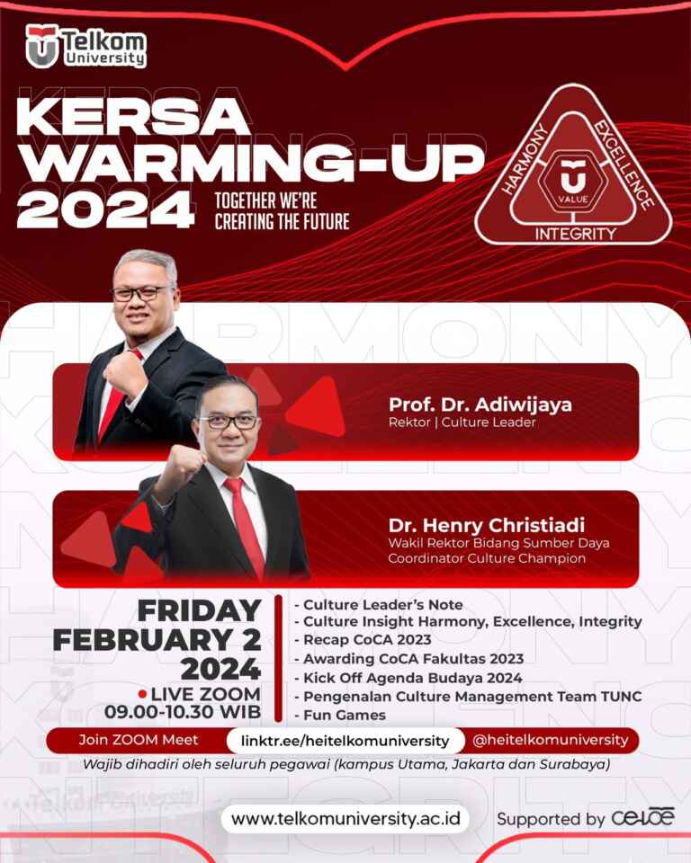 penguatan budaya Harmony Excellence Integrity di Telkom University National Campus TUNC