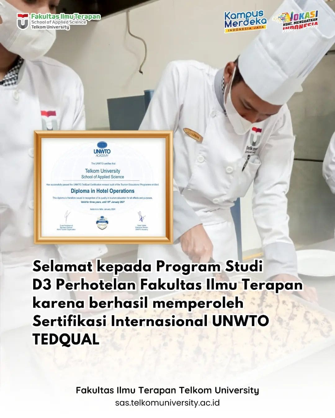 Alhamdulillah Program Studi D3 Perhotelan, Fakultas Ilmu Terapan Telkom Universi