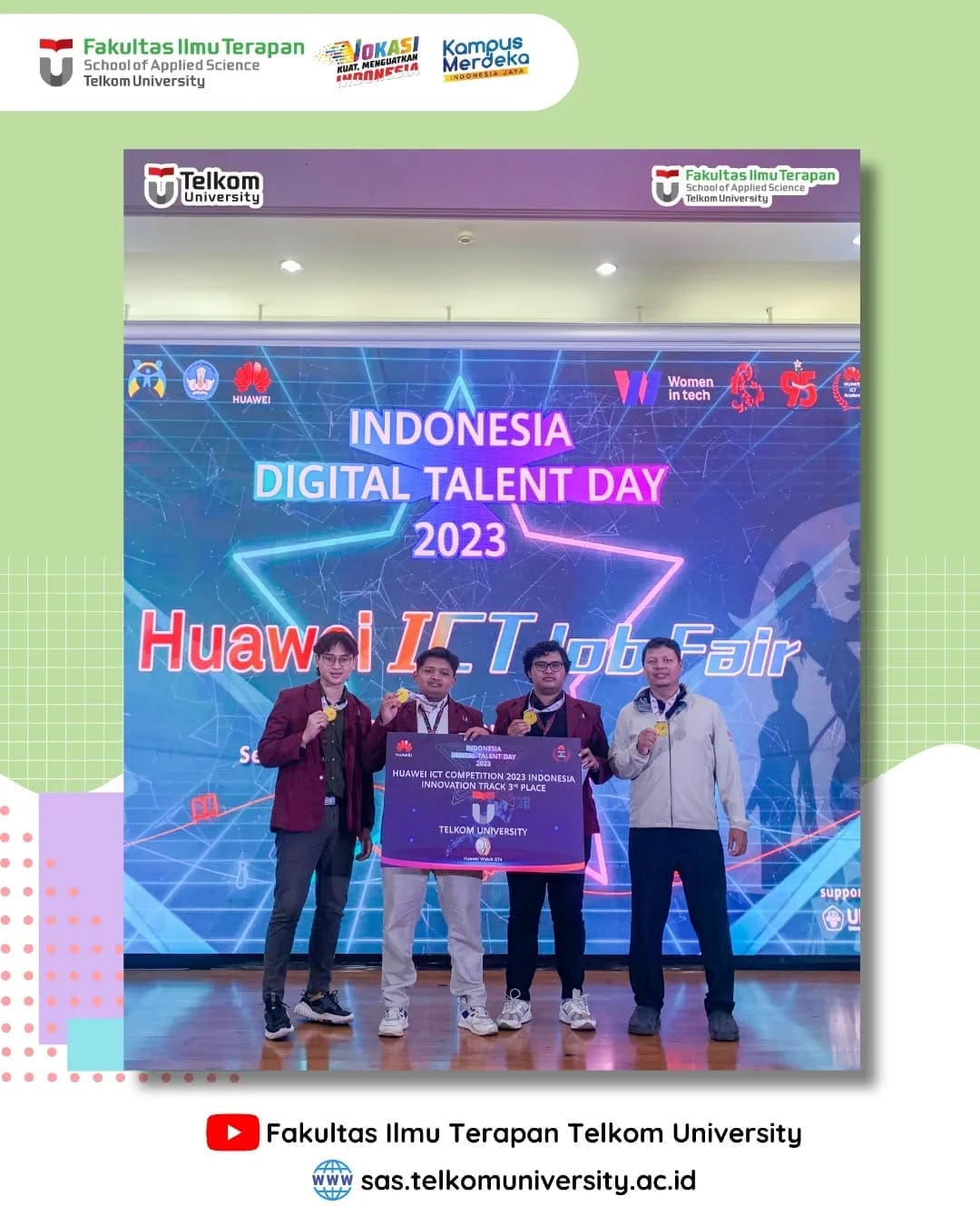 1736690873 Fakultas Ilmu Terapan mengucapkan Selamat kepada Tim Perwakilan Telkom Universit