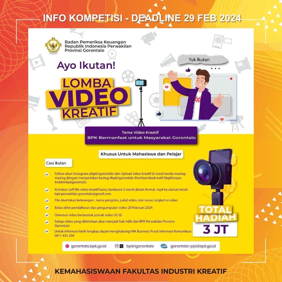 1736728273 INFO KOMPETISI Deadline 29 Februari 2024 More