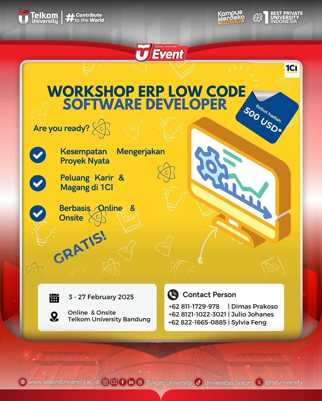 1737618886 GRATIS WORKSHOP ERP LOW CODE SOFTWARE DEVELOPER Siap tingkatkan skill