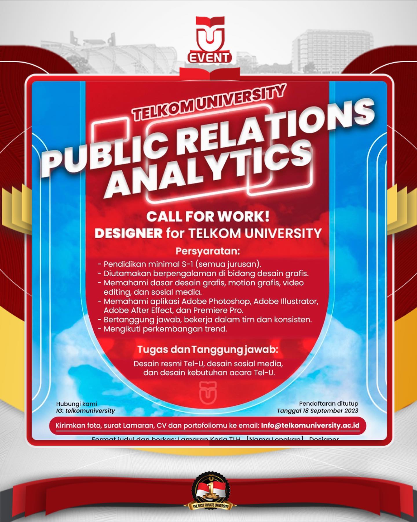 Hallo TelUtizen Panggilan kepada seluruh Designer Kesempatan berkarir bagi Tel