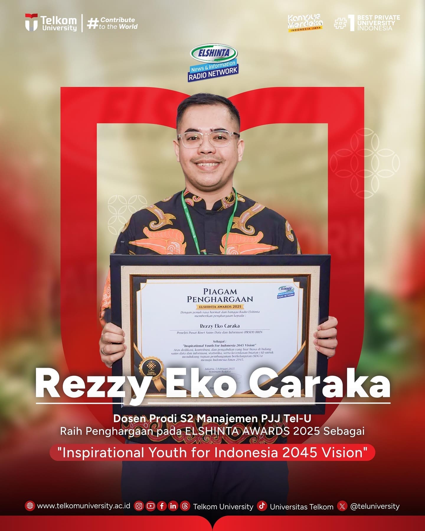 1739472154 HEI TelUtizen Prestasi membanggakan kembali ditorehkan oleh akademisi Telkom U