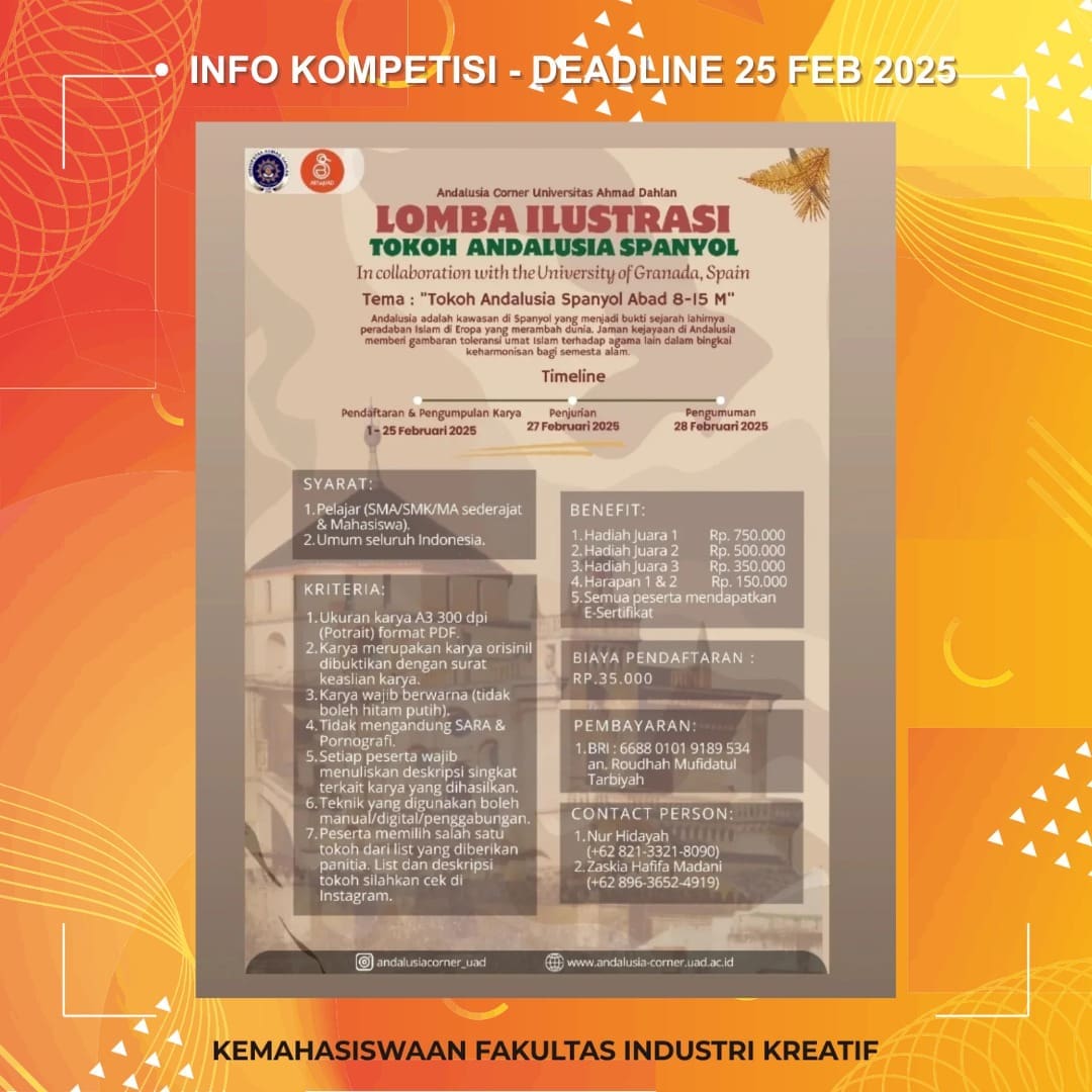 1740173353 INFO KOMPETISI Deadline 25 Februari 2025 More